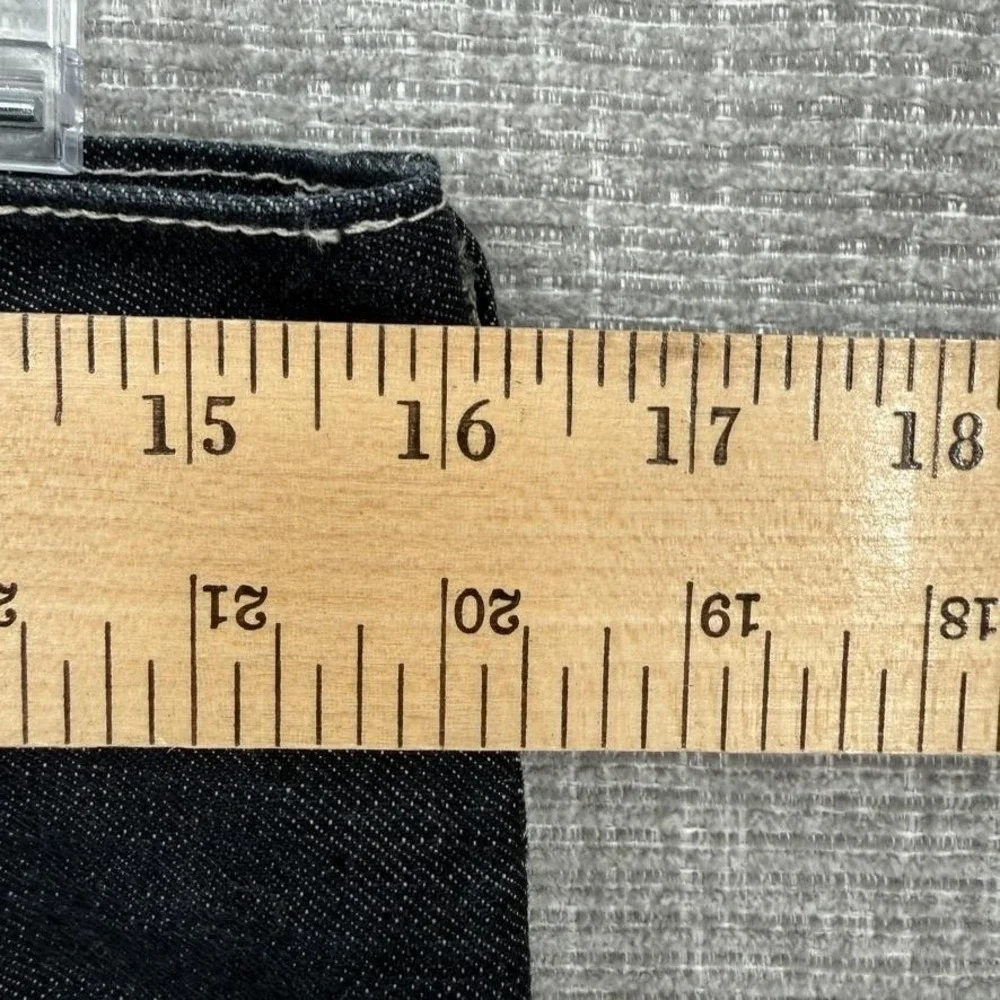 True Religion Straight Jeans Mens 32 Dark Wash Big T Stitching Denim Vintage Y2K